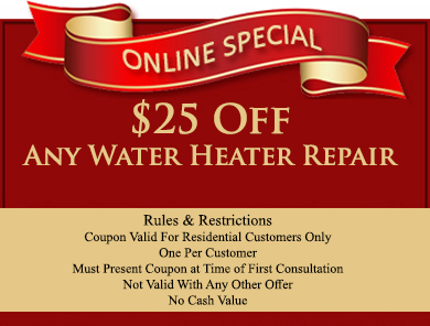 25 off any water heater repair